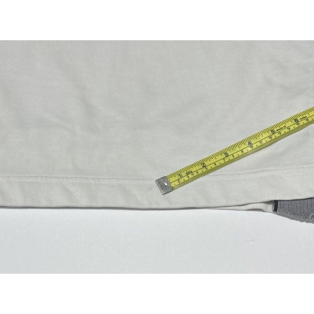 Adidas White Grey Elastic Logo Crop Top Crewneck Sweater Pullover Women’s M - Picture 7 of 8